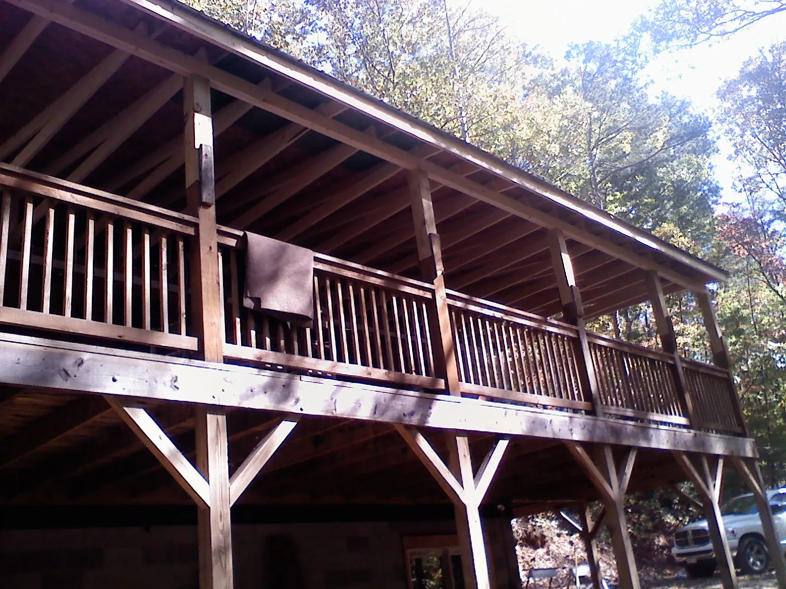 Timber framing under a new elevated porch and deck — Roof Leak Repair in East Canaan by Roofing Brothers